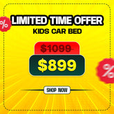 Turbo Speed Yellow  Kids Race Car Bed